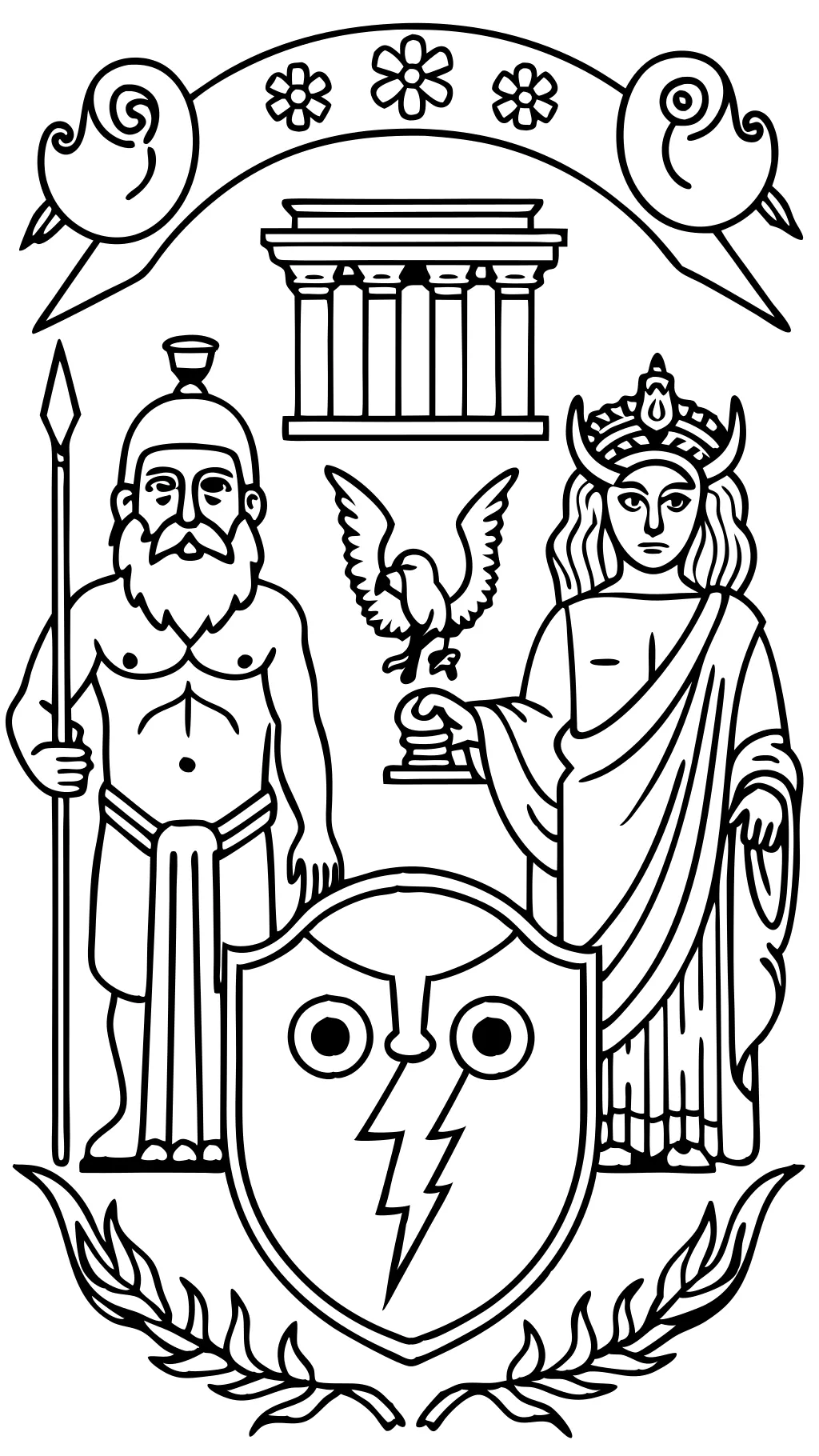 coloring pages greek gods